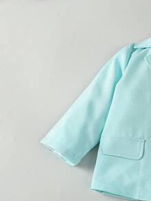 Bộ vest phong cách quý ông lịch lãm cho bé trai gồm áo khoác, áo sơ mi và quần - Màu xanh lam - Xem 5