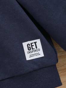 SHEIN Infant Boys' Casual Color Block Long Sleeve Hooded Jacket Coat - Multicolor - View 6