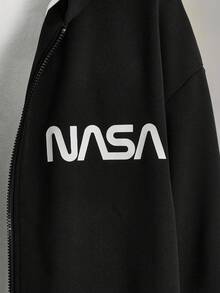 GENTILAND 男式鬆身針織休閒連帽運動衫 - 黑色 - 查看 3