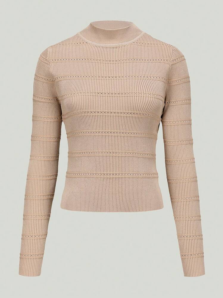 Cévolie Maglione a collo alto in maglia a costine ... - Shein