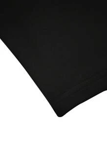 SHEIN ICON Asymmetrical Slim Fit T-Shirt With Chain Decoration - Black - View 10