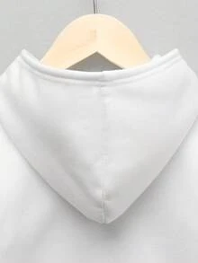 男童足球字母印花抓绒卫衣 - 白色 - 查看 3