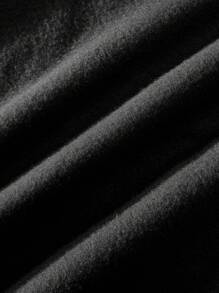 Manfinity Roghcode Men's Skull Letter Graphic Hooded Drop Shoulder Sweatshirt, For Fall - Black - View 3