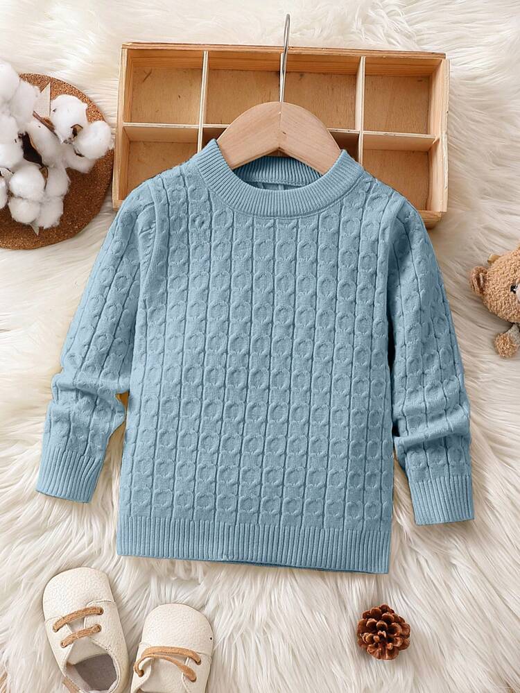 Baby Girls' Solid Color Cable Knit Sweater