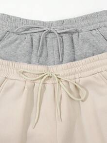 SHEIN LUNE 2pcs/set Zipper Hoodie And Sweatpants Set - Multicolor - View 3