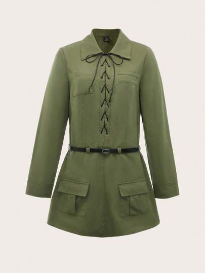 SHEINNeu Vestido overol de mujeres Utility con cinturón