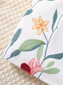 SHEIN Bộ hai mảnh Gái Nơ Bướm Quần paper-bag Hoa Boho - trắng - Xem 4