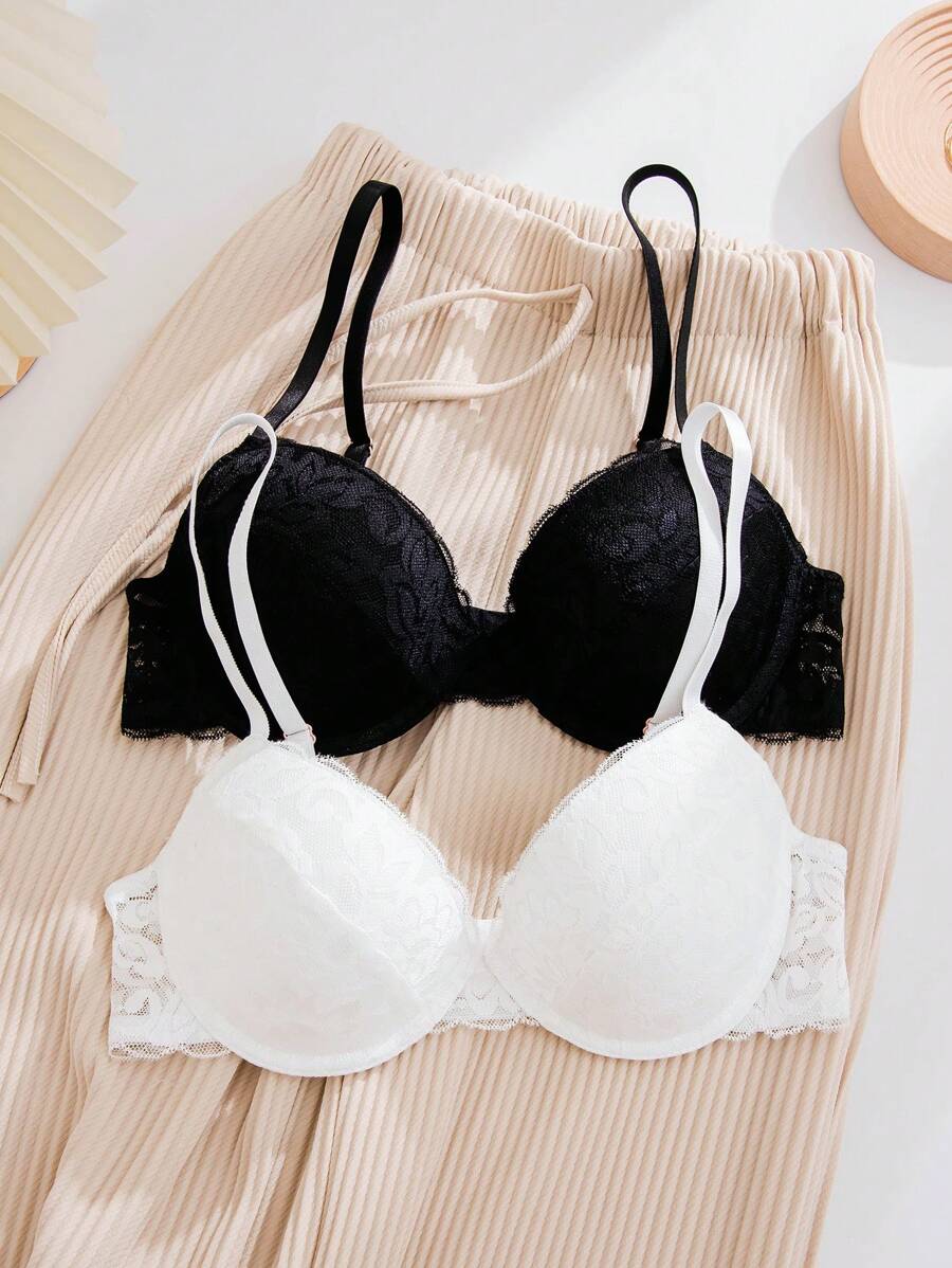 2pcs Women's Lace Bra Lingerie Set