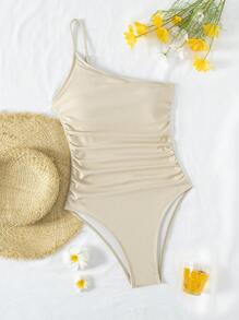 Swim Vcay Traje De Baño De Una Pieza Con Un Hombro Para Mujer