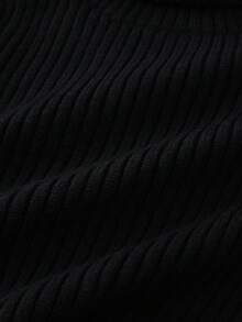 SHEIN Young Boy New Autumn/Winter High-Neck Sweater - Black - View 4