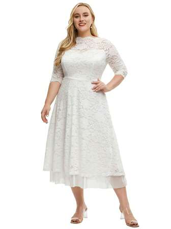 Plus Size Floral Lace Dress
