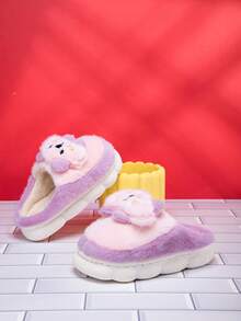 冬天濃烈香調卡通休閒兒童家居拖鞋 - 粉色 - 查看 4