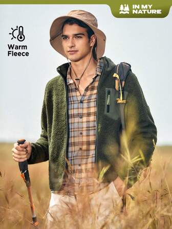 In My Nature Men Zip Up Outdoor Fleece Jacket