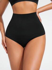SHAPORA 女性高腰塑身丁字褲 - 黑色 - 查看 7