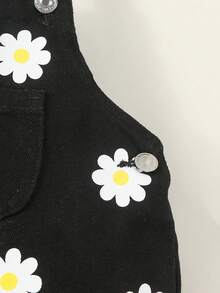 Baby Girls' Lovely Daisy Print Overall Dress - Black - View 5
