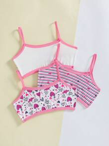 Girls' Heart Patterned Camisole - Multicolor - View 2