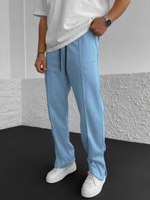 Manfinity Hypemode Quần thể thao ống côn, cạp rút, xẻ gấu dành cho nam - Màu xanh nhạt - Xem 1