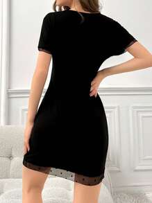 Women's Mesh Splicing Pajama Night Dress