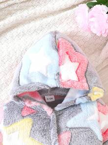 Em bé Cô gái Hình sao áo có mũ Lông cừu Áo liền quần - Nhiều màu - Xem 3