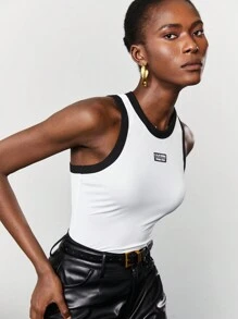 Maija Letter Patched Edge Detail Tank Top