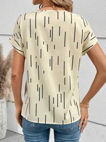 SHEIN Privé Bat-winged Casual Blouse - Apricot - View 2