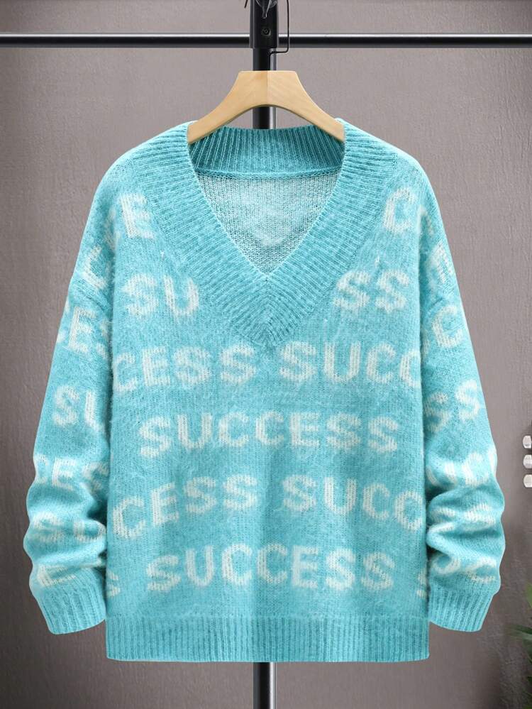 Men's Sweater With Letter Print