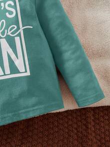 SHEIN 男嬰字母印花 T 卹 - 綠色 - 查看 4