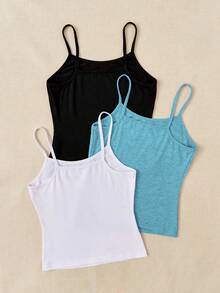 SHEIN LUNE 3 件女式吊帶背心 - 彩色 - 查看 2