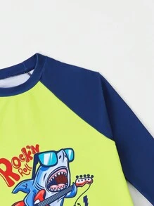 Cậu bé Tween Tay áo dài Cá mập & Đại Dương Series Đồ bơi Bộ - Nhiều màu - Xem 4