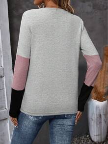 SHEIN LUNE 撞色補丁貼口袋T恤 - 彩色 - 查看 2