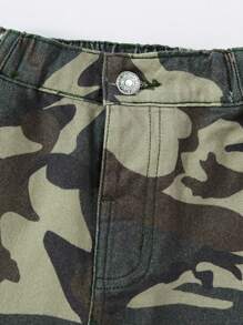 Con trai Trang phục trên phố Ngụy trang Cargo Quần legging thẳng Với Nhiều Túi - xanh quân đội - Xem 4