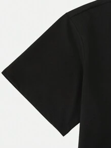 Manfinity LEGND Men Loose-Fitting Ghost Face Graphic Short Sleeve T-Shirt, For Going Out, For Friends - Black - View 3