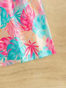 Swim Vcay Summer Beach Tropical Plant Printed Swimwear Bottoms - Multicolor - View 5