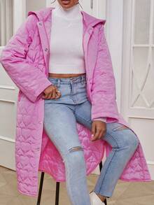 Chiquease Long Pink Padded Padded Coat Clothes Winter - Pink - View 6