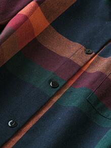 Linhara 女士加大尺碼格紋印花扣前襯衫 - 彩色 - 查看 5