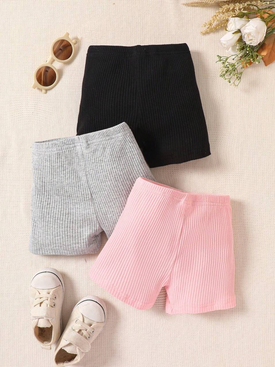 Baby Girl Simple Solid Color Shorts
