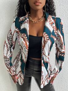 Slaydiva Women's Chain Pattern Blazer - Multicolor - View 5