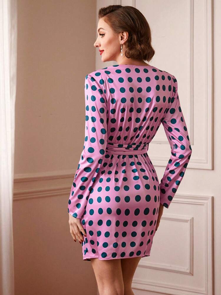 Women's Polka Dot V-neck Dress