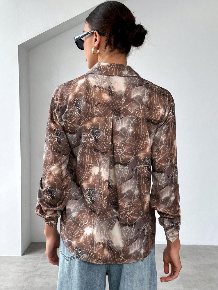 Women's Tie-dye Striped Pattern Casual Fashion Shirt