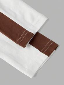 SHEIN ICON Colorblock Alphabet Patch Tee - White - View 4