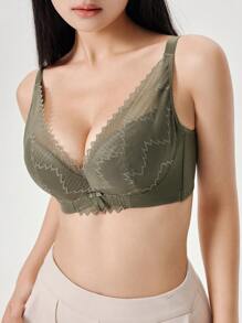 DAZY Women's Lace Lightly Padded Push-Up Bra Lingerie For Women - Green - View 6