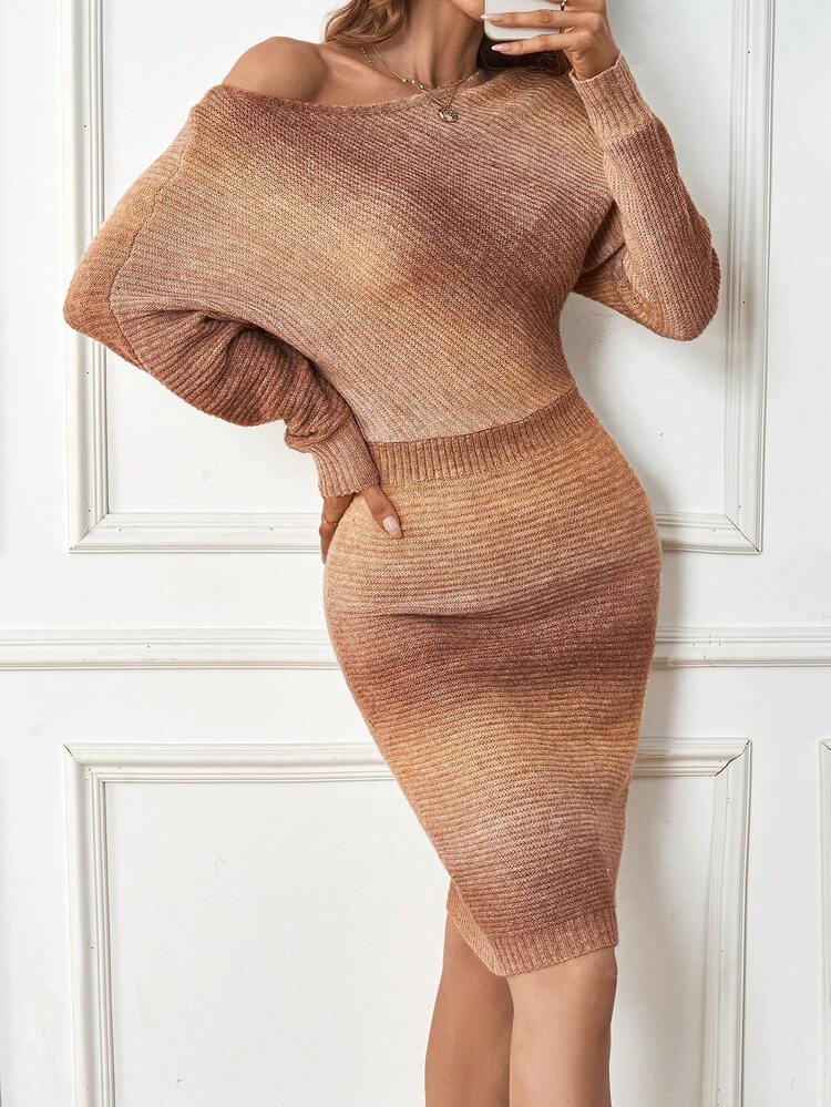 Women's Gradient Sweater Dress Fall Cloth For Women
