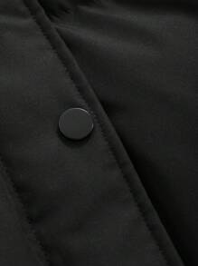 DAZY 女士黑色前拉链加厚外套 - 黑色 - 查看 8