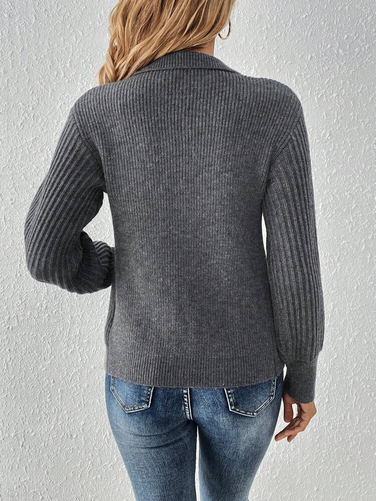 Stand Collar Button Front Cardigan