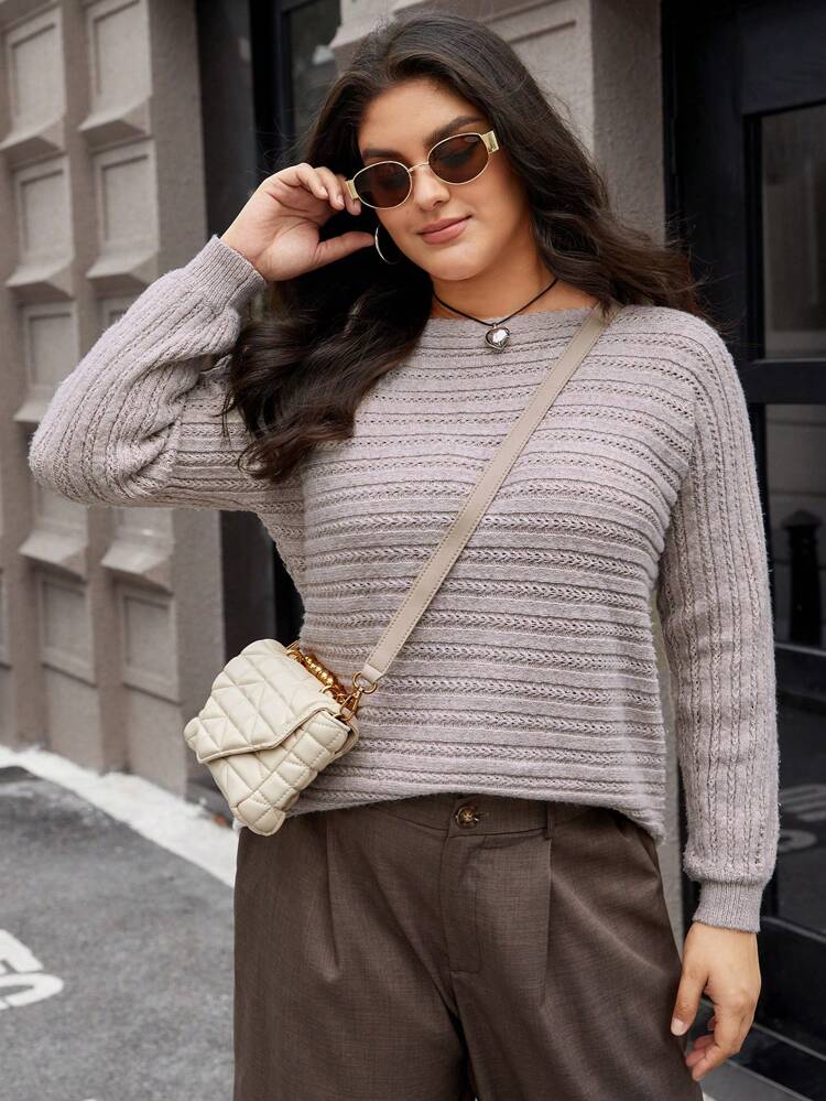 Plus Size Knitwear With Tassels And Pullover Design Sweater Knit Pullover Fall Winter Sweater