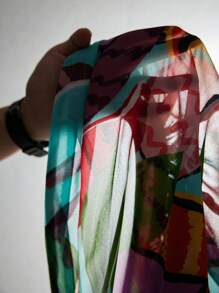 Slaydiva Blusa Con Nudo En La Espalda Y Estampado Integral Para Mujer