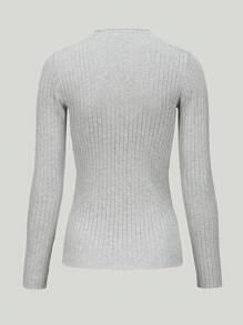 INAWLY Women'S Slim Fit Stand Collar Sweater In Ribbed Knit Knit Pullover Fall Winter Outfit