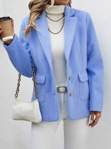 SHEIN LUNE Flap Pocket Blazer