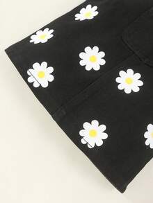 Baby Girls' Lovely Daisy Print Overall Dress - Black - View 3