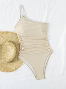 Swim Vcay Traje De Baño De Una Pieza Con Un Hombro Para Mujer